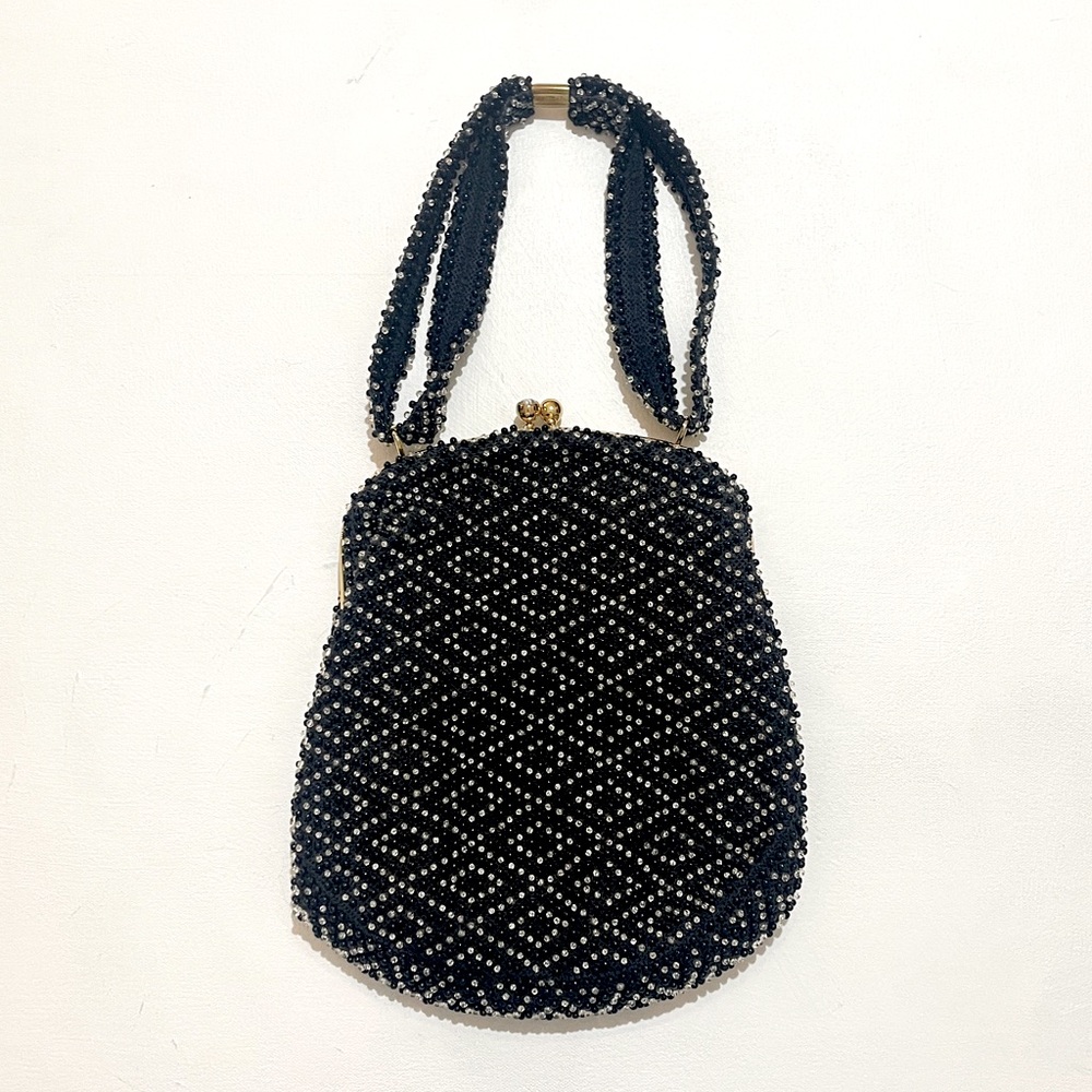 Vintage 1950s Lumured Corde Beaded Purse and Coin Purse